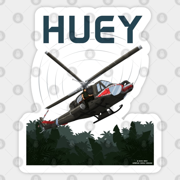 Huey Utility Helicopter Military Armed Forces Novelty Gift Sticker by Airbrush World